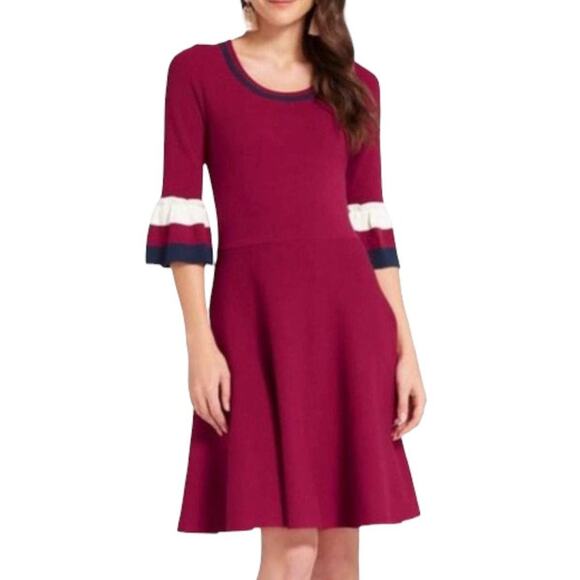 NWT Draper James Women's Viscose Knit Berry Bell Sleeve Sweater Dress XXL $150 - Picture 2 of 12
